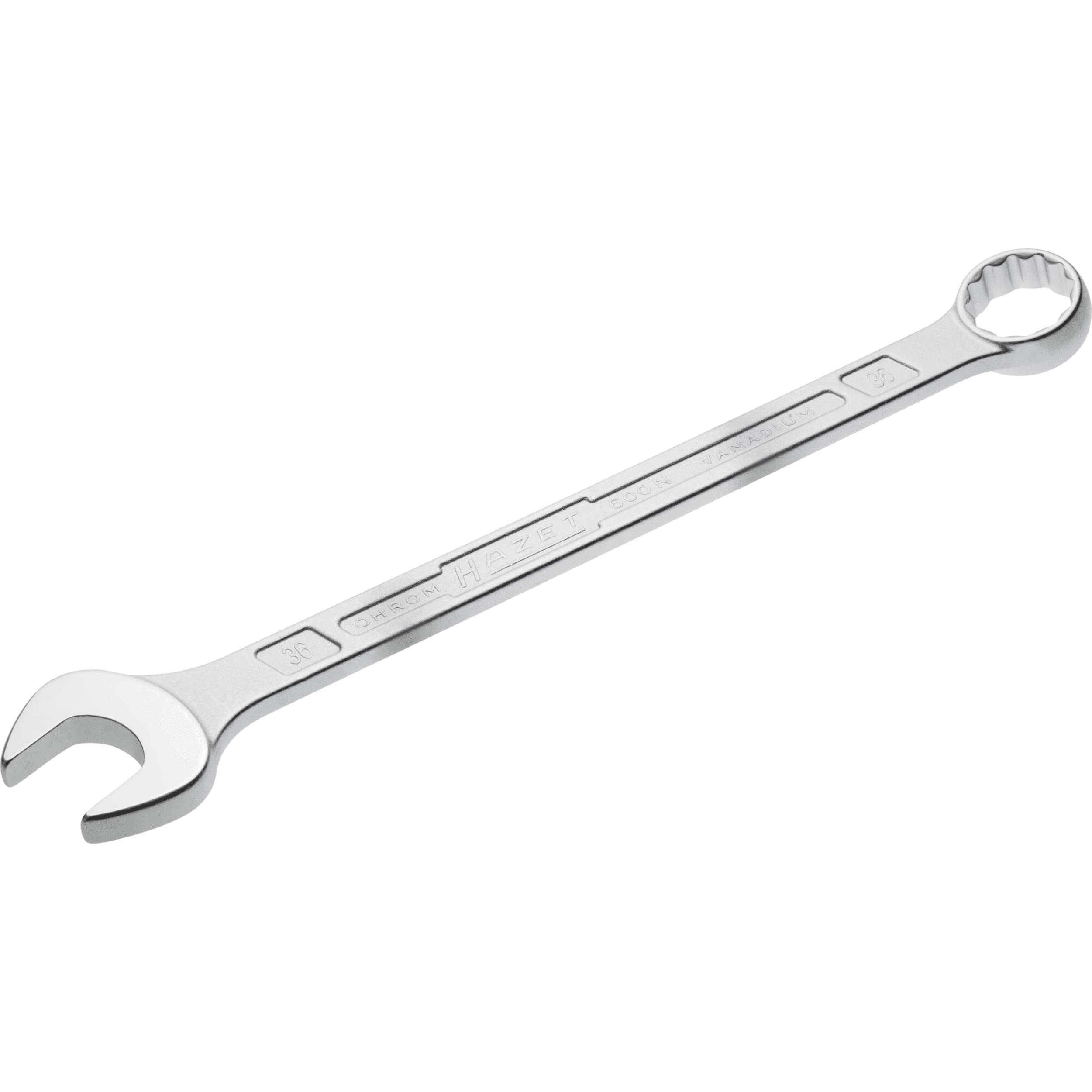 HAZET 600N-36 460 mm 12-Point Traction Profile Polished Head Combination Wrench - Chrome-Plated