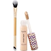 tarte shape tape concealer & brush – Instant Full Coverage for Under Eye, Dark Circles, Fine Lines, Redness & Discoloration, Dermatologist-Tested, Vegan, Cruelty Free