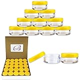 50 New Empty 5 Grams Acrylic Clear Round Jars - BPA