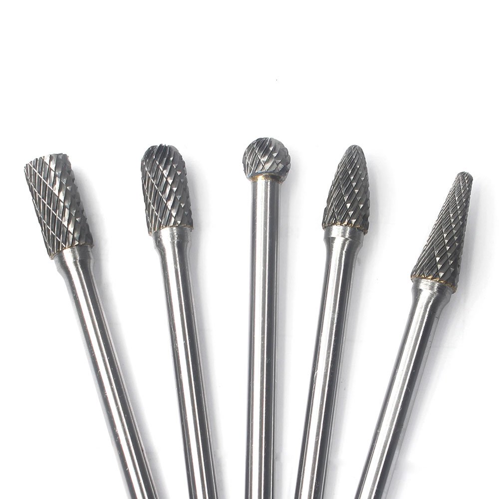 Carbide Burrs Set 5pcs JESTUOUS 1/4 Inch Shank Diameter Extended Long