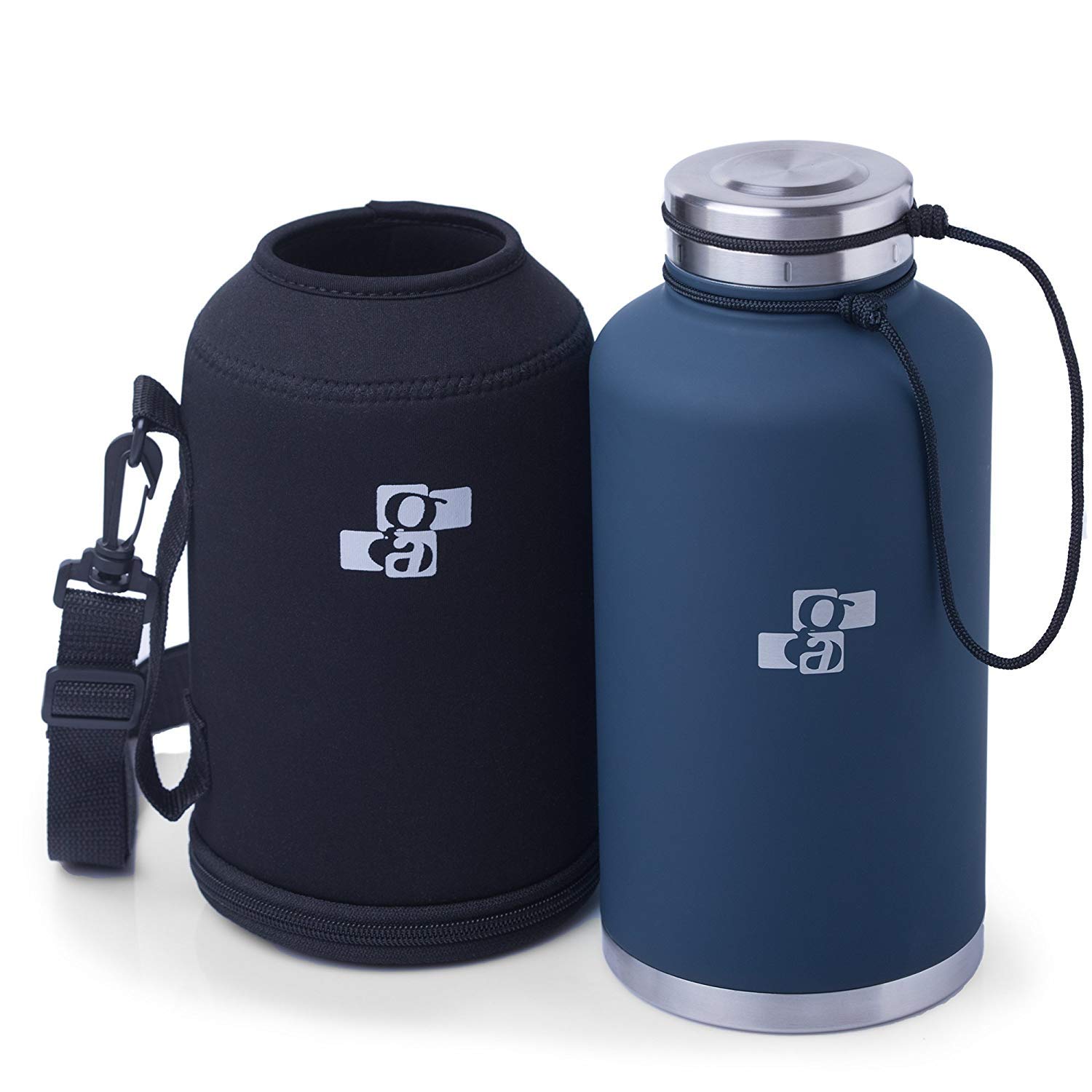 [Upgraded] Beer Growler 64 oz Thermos Water Bottle Insulated