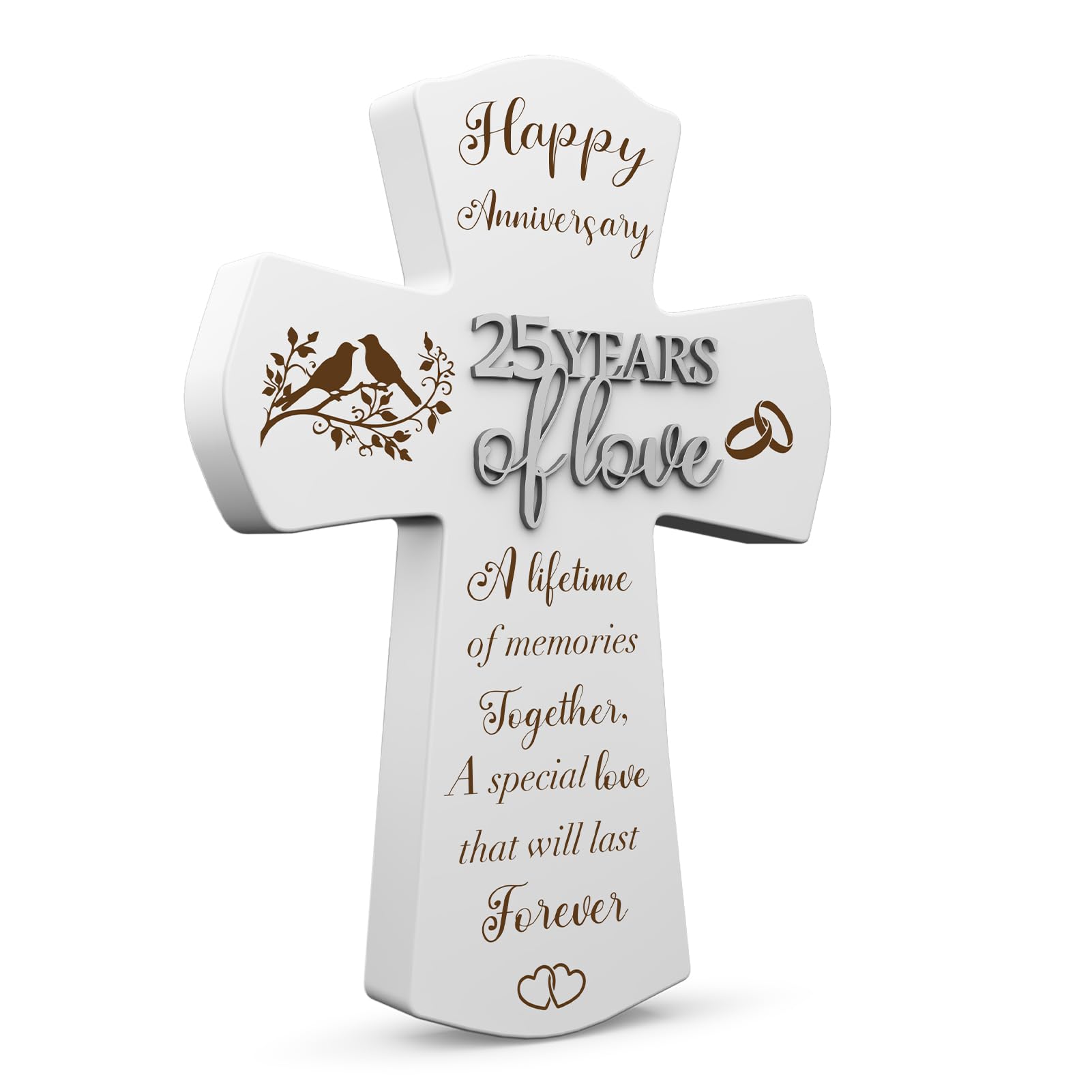 Photo 1 of 25th Anniversary Wedding Gifts for Wife Husband, Religious Cross Gifts for Women Men,25 Year Romantic Anniversary Marriage Gift for Her,Him,Couple,Parents,Friends,Wedding Anniversary Decorations