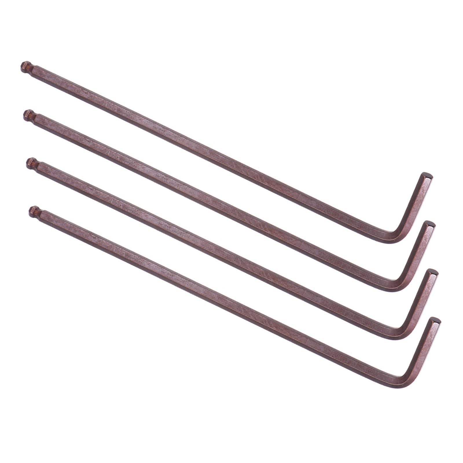 CoCud L-Handle Ball End Hex Key Wrench, 4mm Metric Size, S2 Steel L-Shape Long Arm Hexagon Head Spanner - (Applications: for Home Repair and Mechanical Maintenance), 4-Pieces