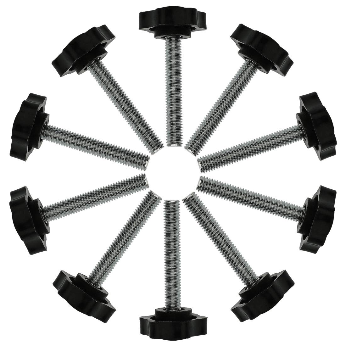 sourcing map 10 Pcs M8 x 50mm Leveling Feet Adjustable Threaded Pole Leveling Foot Furniture Glide