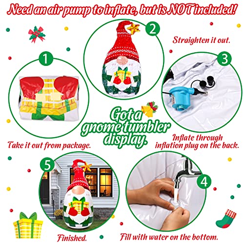 5Ft Lighted Outdoor Christmas Decorations Inflatables Blow Up Gnome