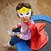 Superhero Costumes For Girls – 4 Capes and Masks + 4 Superhero Stickers + 4 Bracelets – Dress Up Kids Toys