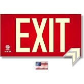 Photoluminescent Exit Sign Red - Aluminum - UL 924 Code Approved/IBC/NFPA 101 | NightBright USA Part Number ULR-050