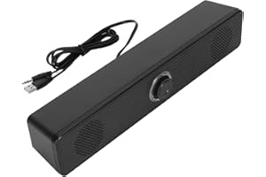 Yosoo Health Gear Wired USB Desktop Speakers, HiFi Mini Soundbar with Volume Knob for PC, Laptop, Tablet, Clear Stereo Sound