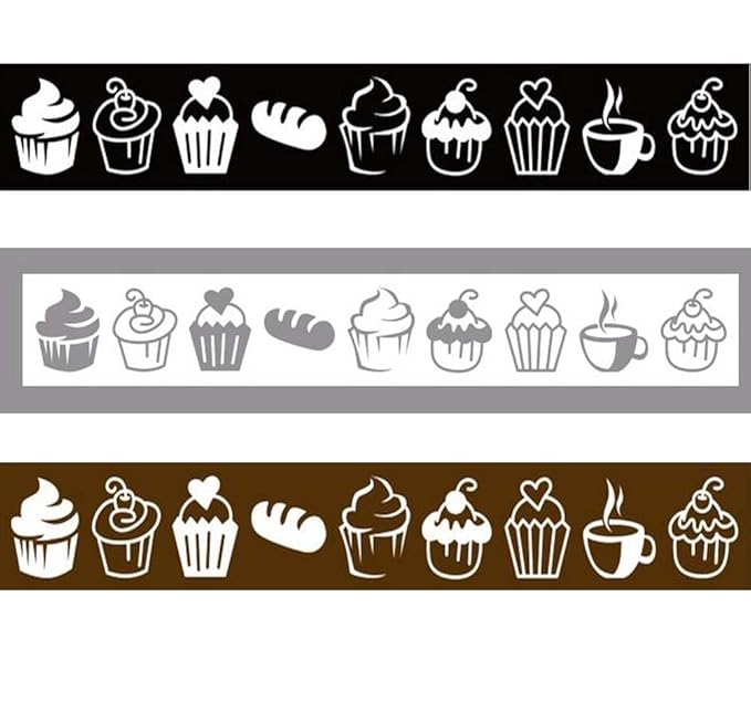 Packung 3 Kuchen / Desserts / Cafe Shop Glas Tür Benachrichtigung Aufkleber / Abziehbild