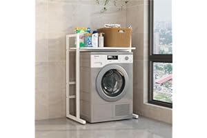 Metal Washer Dryer Stacking Rack Stand, Heavy Duty Standing Washer Dryer Machine Rack Shelf Storage Shelves for Laundry Room 
