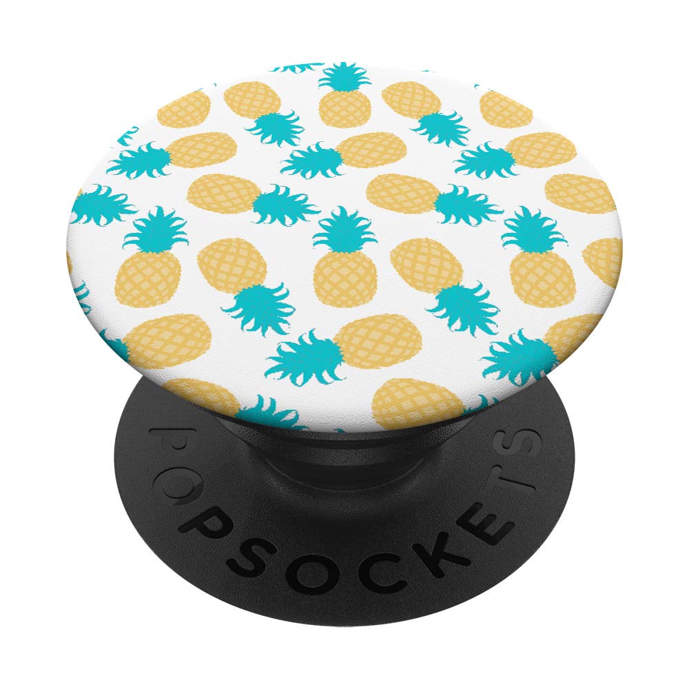 Tropical Pineapple Teal PopSockets Grip and Stand for Phones and Tablets