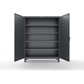 Strong Hold, 60" W x 24" D x 78" H, Industrial Cabinet, Heavy-Duty, Welded and Assembled, 12-Gauge Steel, Dark Gray, 4 Adjustable Shelves with 1,650 lbs. Capacity Each - USA, 56-244