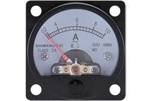 Baomain Class 2.5 Accuracy AC 0-10A Round Analog Panel Meter Ammeter Black SO-45