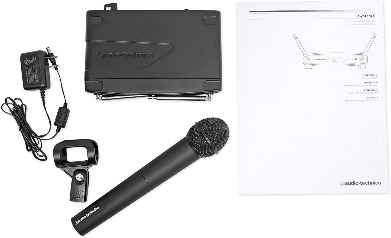 Amazon Com Audio Technica System 9 Wireless System Frequency Agile Handheld Transmitter And Mic Atw 902a Electronics