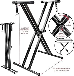 RockJam Adjustable Keyboard Stand with Locking