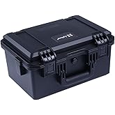 Lykus HC-3320 Waterproof Hard Case with Customizable Foam Insert, Interior Size 12.99x8.27x6.89 in, Suitable for camera,lens,drone,mic,flashlight,battery,electronics,tools,and more