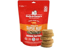 Stella & Chewy’s Freeze Dried Raw Dinner Patties – Grain Free Dog Food, Protein Rich Stella’s Super Beef Recipe – 156g Bag
