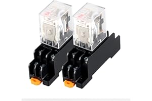 DIANQI 2Pcs AC 110V-120V 8-Pin 5Amp Electromagnetic Power Relay DPDT 2NO+2NC Relay Coil with Socket Base with LED Indicator Light