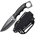 KCCEDGE BEST CUTLERY SOURCE Tactical Knife - Fixed Blade, Razor Sharp Edge - Camping Accessories, Survival Kit & Tactical Gear 76162 (Black)