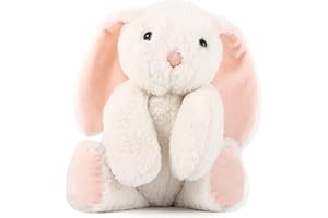 TCBunny Baby Bunny Bedtime Stuffed Animal Plush Toy Easter Stuffer Gifts for Girls, Boys, Kids 11" (White)