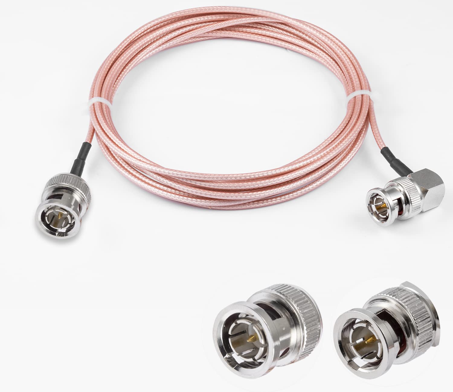 Vecys BNC Male to BNC Male Right Angle Cable 75ohm HD-SDI RG179 RF Coaxial Pigtail Jumper Cable 10ft/3m for VCR Camera Marine CB Radio CCTV Monitor