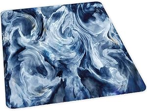 Office Chair Mat for Hard Floor, Grunge Stormy Murky Color Shades Motif Background with Blu, 30