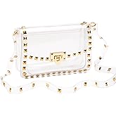 COROMAY Clear Purse for Women, Crossbody Bag Stadium Approved, Fashion Rivet Décor