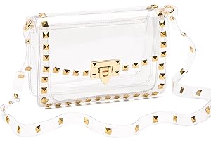 COROMAY Clear Purse for Women, Crossbody Bag Stadium Approved, Fashion Rivet Decor