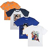 Dragon Ball Z Characters Crew Neck Short Sleeve 4pk Boy's Tees
