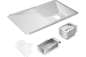Wanchao Grease Tray with Catch Pan and Foil Liner, Adjustable Drip Pan for 3/4/5 Gas Grill Models from Dyna Glo, Nexgrill, Expert Grill, Kenmore, Charbroil, BHG and More Grill Replacement Parts.