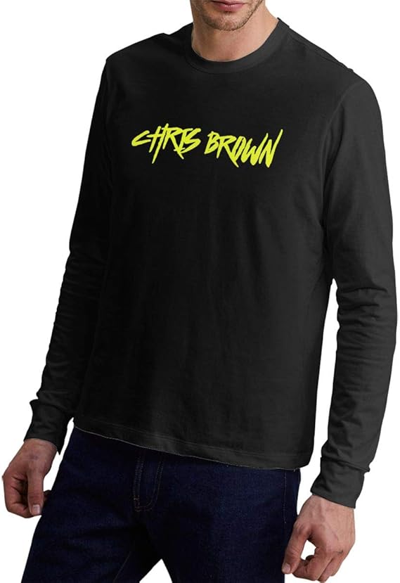 Amazon Co Jp Chris Brown クリス ブラウン Tシャツ メンズ 綿 カジュアル プリント 長袖 Tシャツ Black 服 ファッション小物