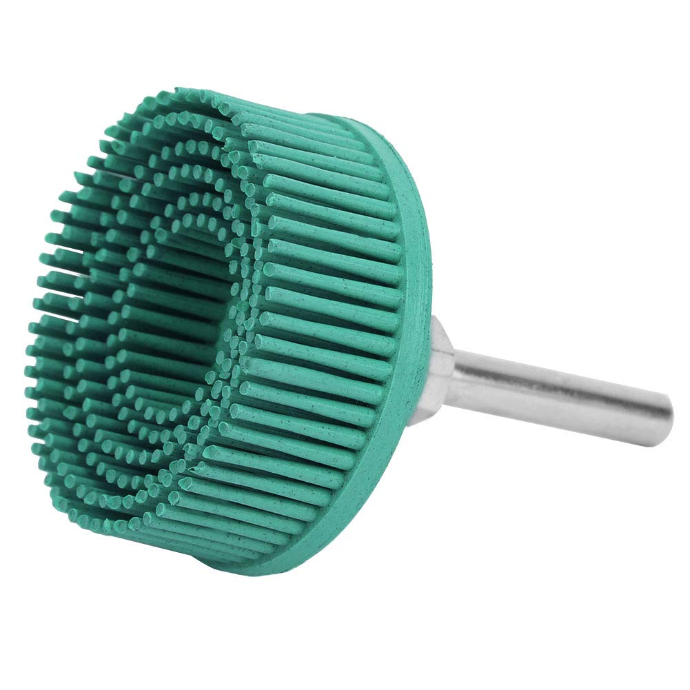 2Inch Bristle Disc Emery Rubber Abrasive Brush Polishing Grinding Wheel for Burr Rust Removal(Green 50#)
