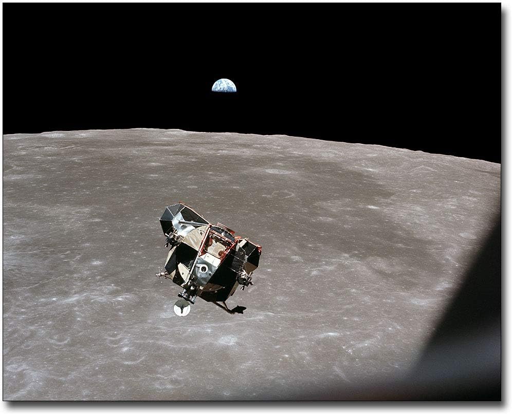 Apollo 11 Lunar Module Moon & Earth 8x10 Silver Halide Photo Print