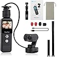FeiyuTech Pocket 2S Wearable Action Camera Handle 3-axis Stabilizer Gimbal Integrated Magnetic Body with 4K Video, Mic, 130° Wide Angle for YouTube TikTok Vlog