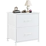 DUMOS Nightstand Small Dresser with 2 Fabric