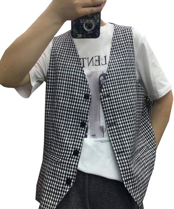 Amazon Yunhen ベスト レディース ゆったり ギンガムチェック柄 ジレ サマーベスト 冷房対策 夏服 アウター ベスト 通販