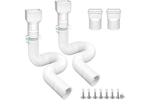 2-Pack Rain Gutter Downspout Extensions: Upgraded Drain Downspout Extender Flexible Extendable from 16 to 55 Inches | Rainwat