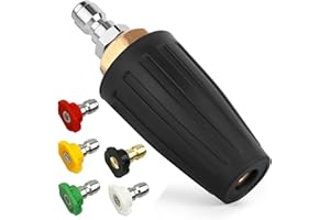 Pressure Washer Turbo Nozzle Tips 4000PSI Max Pressure Washer Rotating Nozzles for Cleaning Rotating Turbo with 5 Spray Nozzl