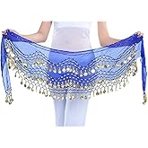 Lauthen.S 128 Coins Belly Dance Hip Scarf Tribal Belt Halloween Genie Costume Accessory