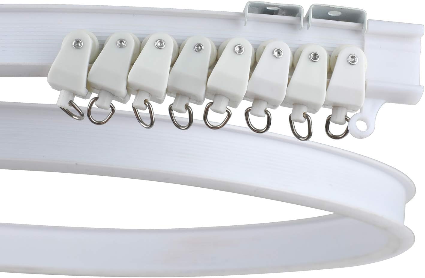 Ziang Bendable Straight Curved Curtain Track Alloy Plastic Windows and Balcony Curtain Track Soft Curved Track Curved Track Rail Slide Rail Accessories (4 Meters)