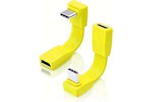 Duttek 90 Degree USB C Extension Cable 1.97inch/5cm, [80Gbps/204W PDg/8K@60Hz] Short USB C Male to Female Extender Cord for P