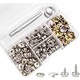 Snaps Kit for Boat Cover, 120pcs Canvas Screws Snaps Buttons Tool Marine Grade Sewing Fastener with 2Pcs Setting Tool