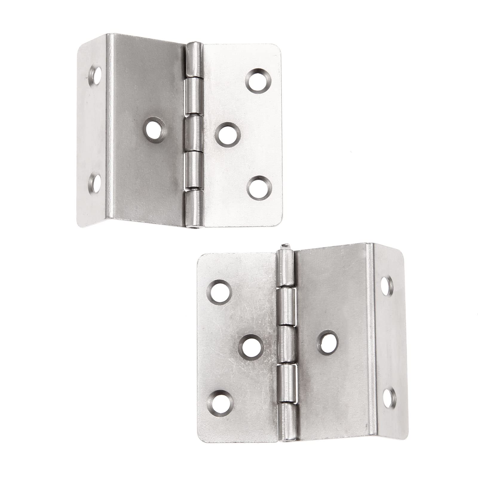 Yetaha Three Fold Hinges, 2PCS Three Fold Retro Shutter Hinge, 43mm Half-Surface Chest Hinges Decorative Hardware with 12 Screws for Cabinet Box, Window, Furniture, Silver