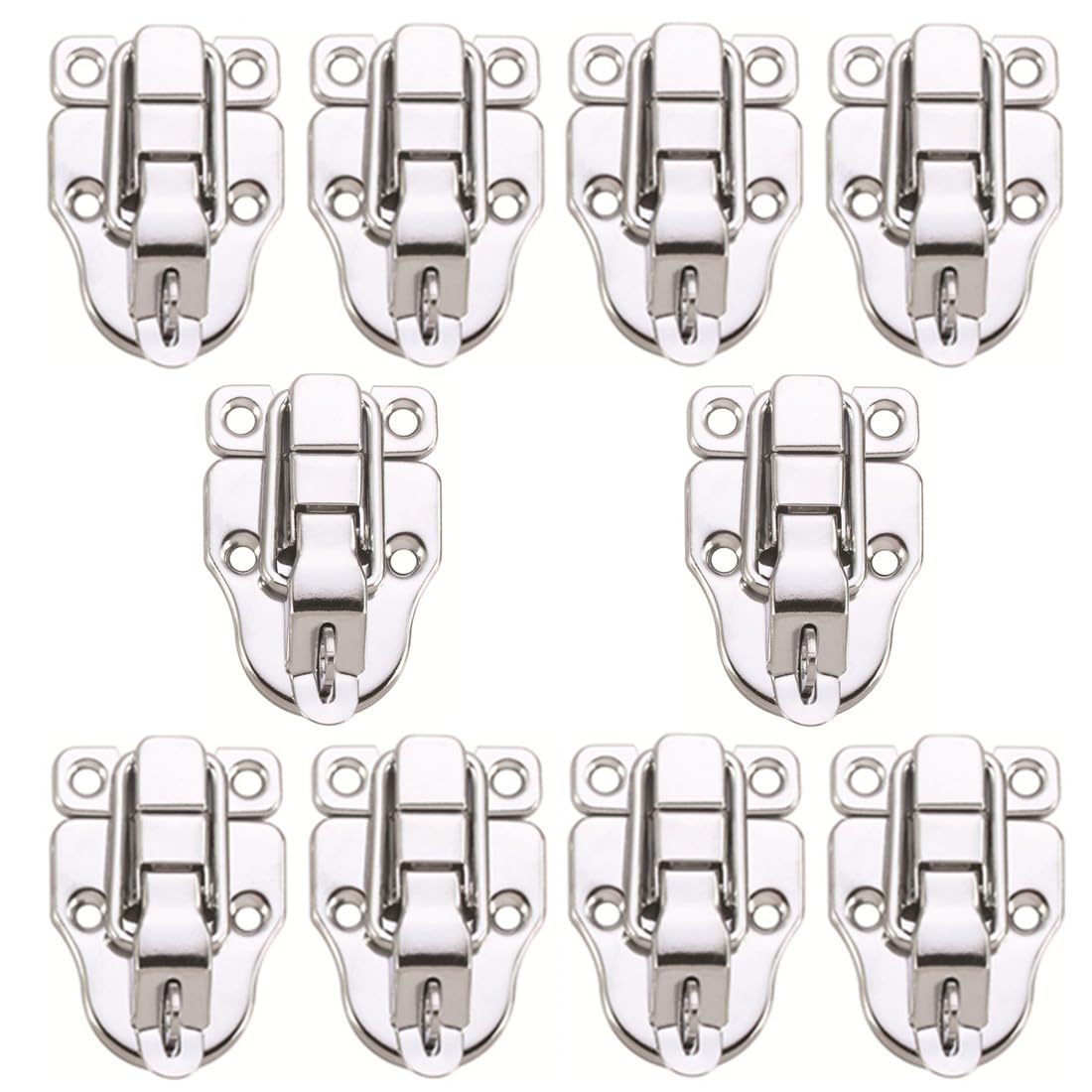 Photo 1 of 10Pack Metal Duckbilled Box Hasp Lock Toggle Latch Catch for Wooden Case Boxes Toolbox Silver