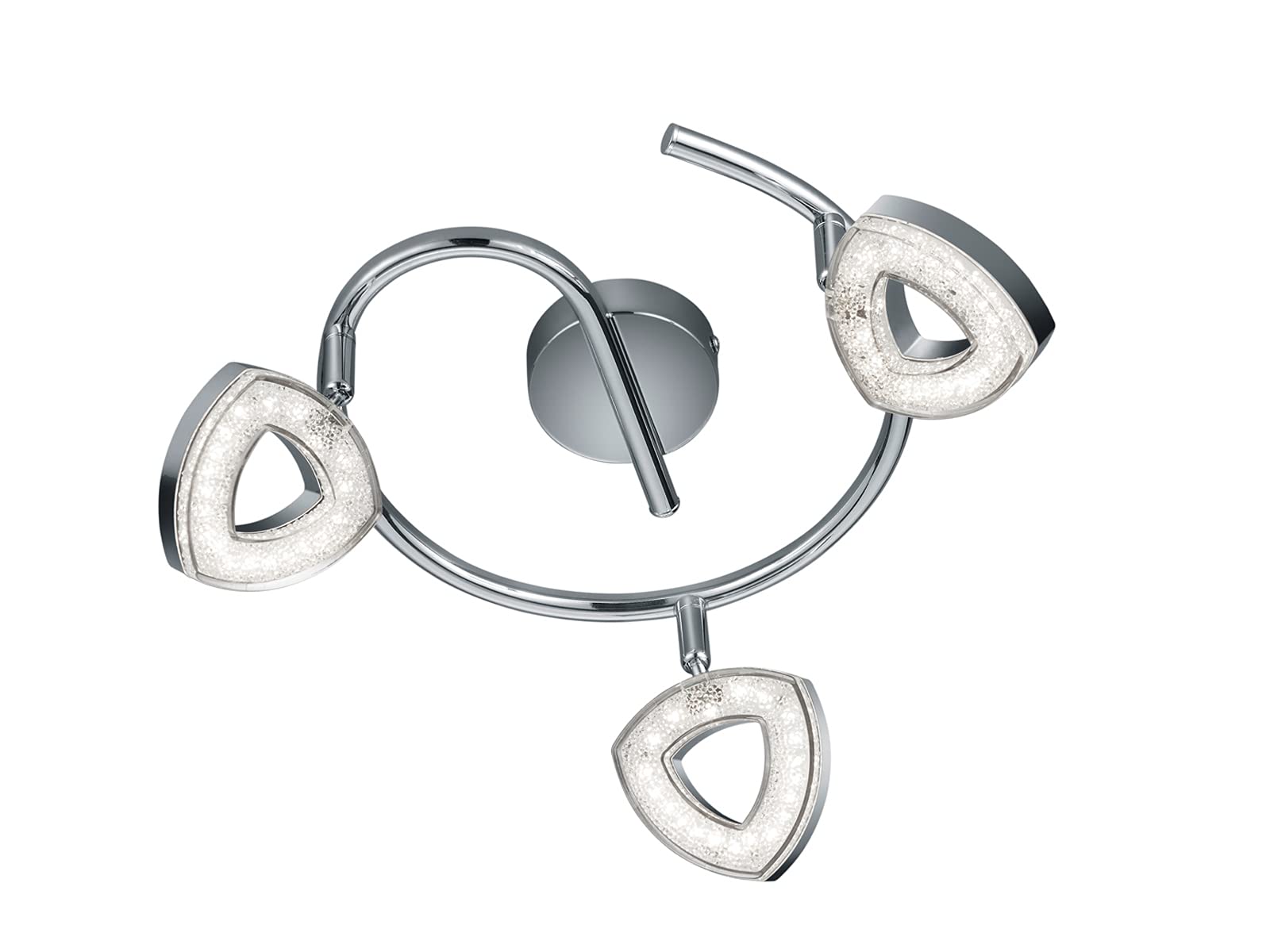 Reality Leuchten R82139106 Tours A+ Wall Light, Metal, 4.5 W, Integrated, Chrome, 25.0 x 25.0 x 13.0 cm