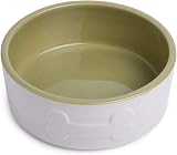 Petface Ceramic Dog Bowl Bone Design Cream Green 15 cm Pack 1