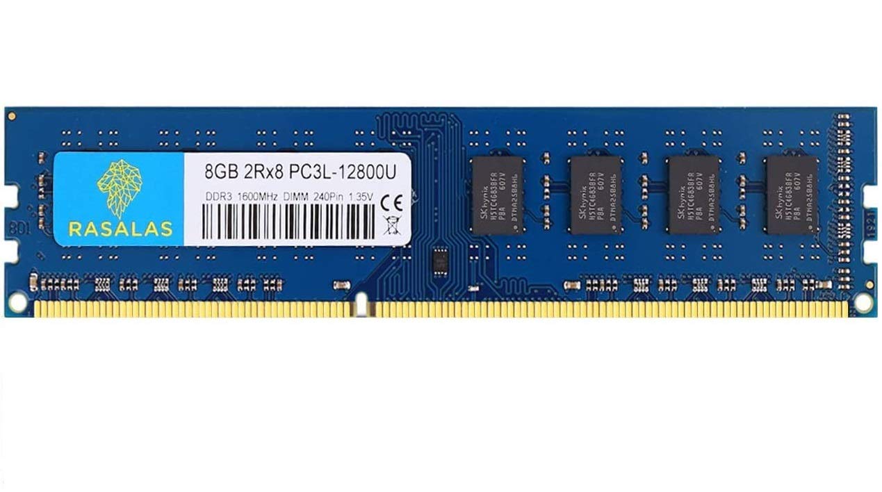 Rasalas 8GB PC3-12800U DDR3-1600 Udimm DDR3L 12800 Desktop PC3L 1600MHz 240 Pin DIMM RAM 2RX8 CL11 1.35V UDIMM RAM Memory for Desktop Computer