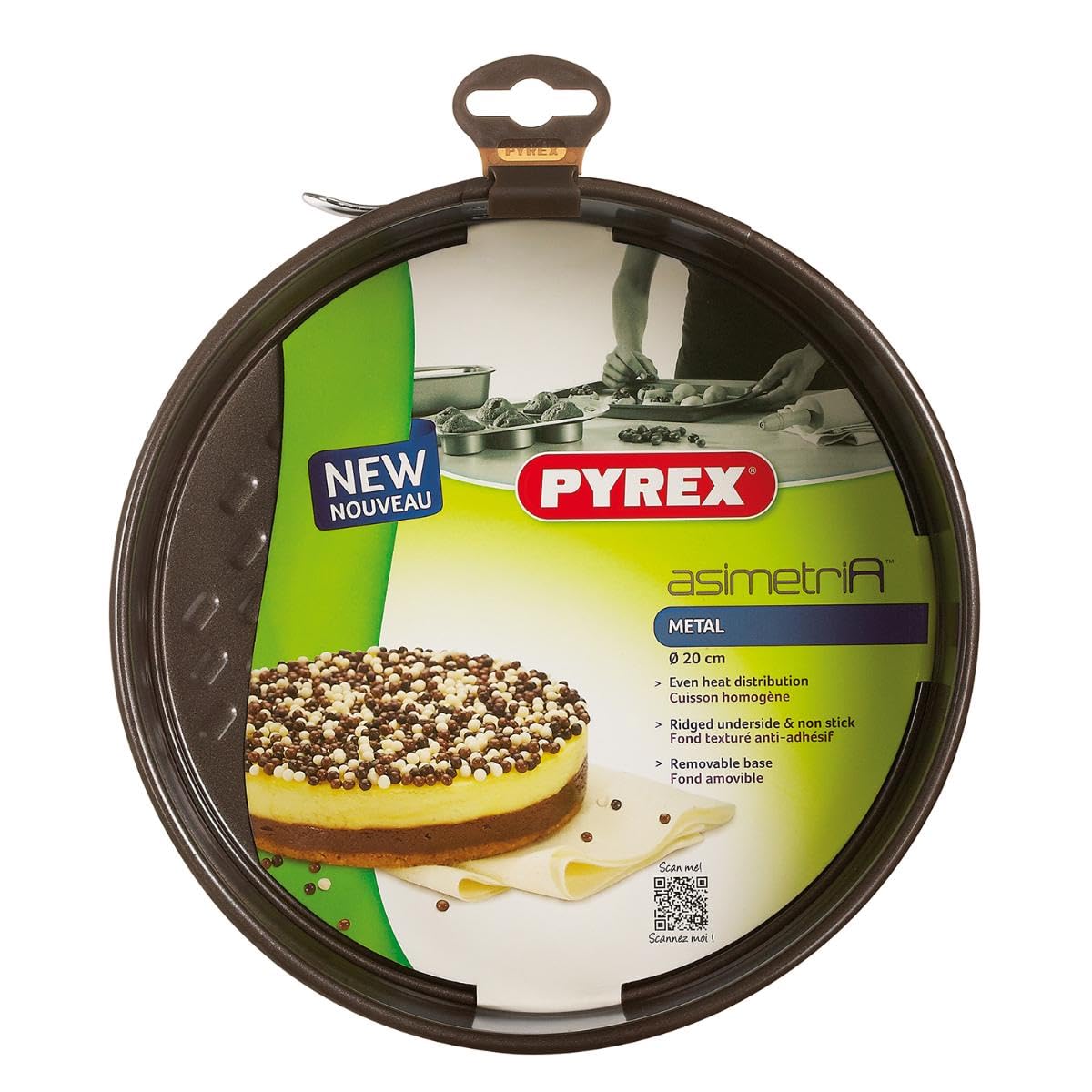 Pyrex 20 cm Small Asimetria Metal Springform, Brown