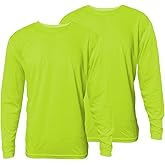 Glory Max 2-Pack High Visibility Construction Safety Work T Shirts Long Sleeve Fast Dry