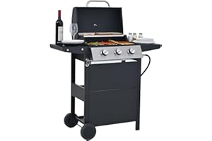 Endark 3-burner propane gas grill | 26,000 BTU stainless steel with enamel wire cooking grates and built-in thermometer | wit